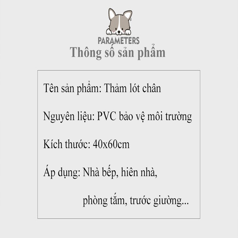 Thảm Lau Chân Chống Trơn Trượt In Hình Dễ Thương Mila Store