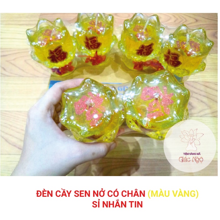 ĐÈN CẦY LY HOA SEN CÓ CHÂN / ĐÈN SÁP DẺO RAU CÂU - VÀNG MÃ GIÁ RẺ SỈ LẺ