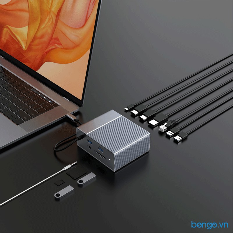 Cổng chuyển HyperDrive Gen2 12 in 1 USB-C Hub cho Macbook, iPad Pro 2018/2020, PC &amp; Devices - G212