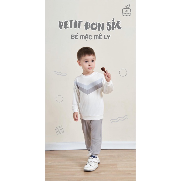 Bộ dài tay La Pomme phối sọc cho bé dưới 5 tuổi
