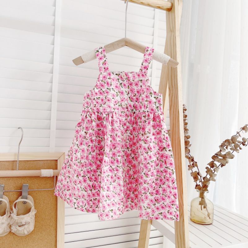 11-34kg Váy 2 dây hoa bản to mozikid xinh yêu cho bé