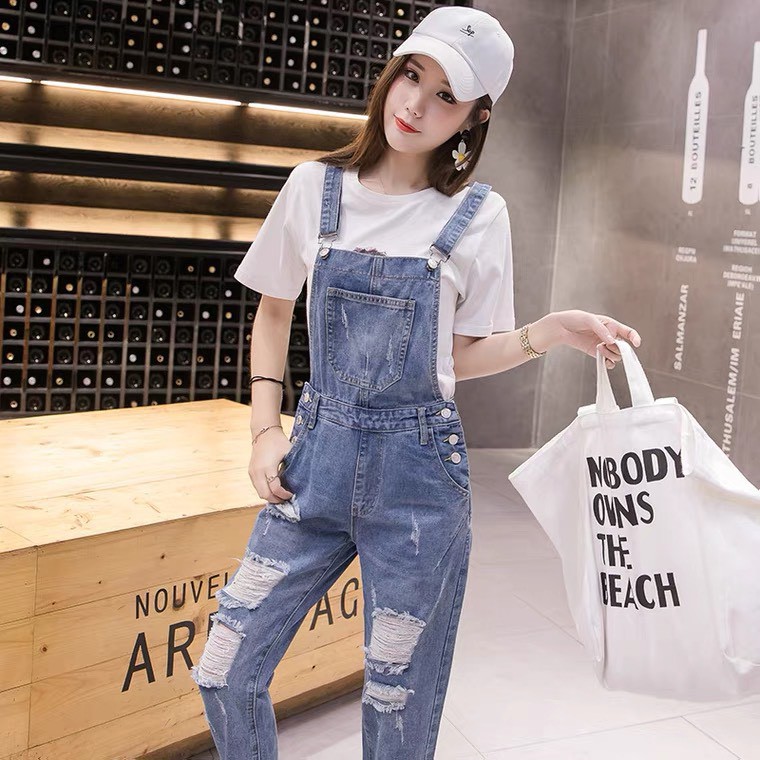 Yếm nữ dài cao cấp julido store, yếm nữ màu xanh bó chân rách gối túi hộp cá tính phong cách HÀN QUỐC 2021 yn001 | BigBuy360 - bigbuy360.vn