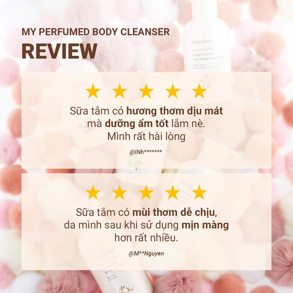 [Mã COSIF05 giảm 10% đơn 400K] Sữa tắm hương nước hoa innisfree My Perfumed Body Cleanser 330ml