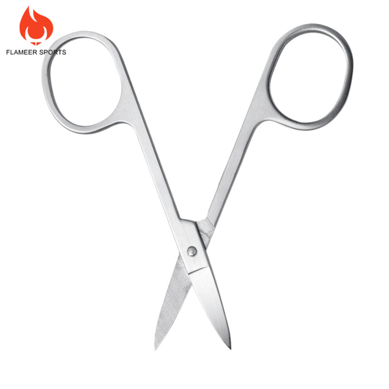 Flameer Sports Curved Eyebrow Nose Hair Scissor Remover Eyelash Trimmer Cutter Makeup Tool