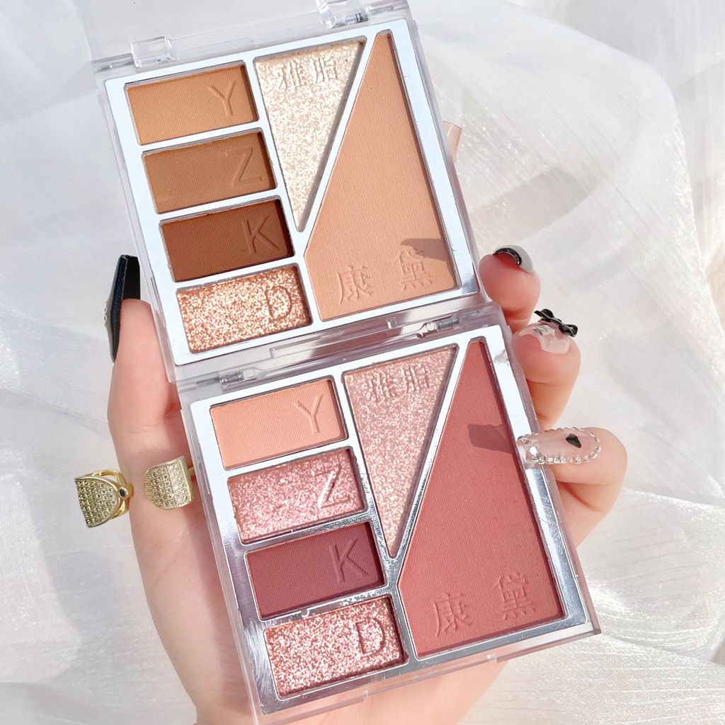 Bảng Phấn Mắt 6 Màu Lì / Má Hồng / Phấn Mắt Tông Đất Sữa Hoạt Hình Dễ Thương Chống Nước Lâu Trôi Cho Người Mới Bắt Đầu