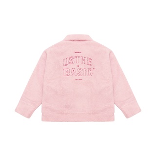 Usthebasic - Áo khoác lông Faux Fur Embroidered Logo Jacket