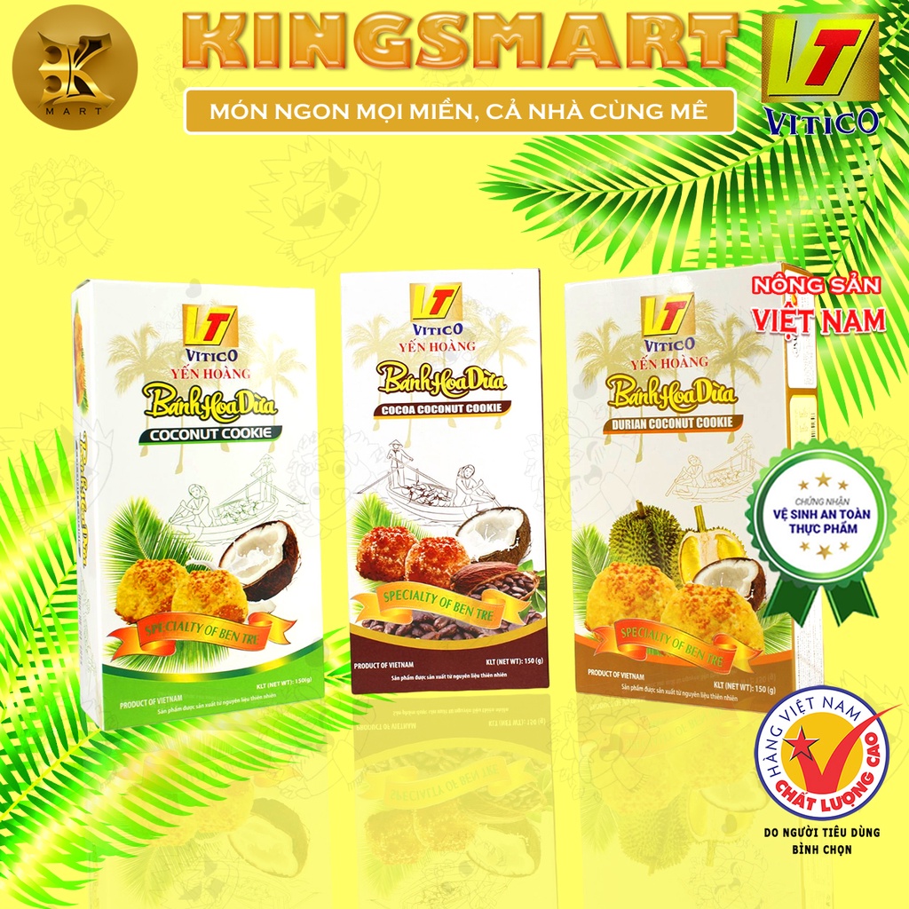 Bánh Hoa Dừa Cô Lái Đò Vị Cacao VĨNH TIẾN Thơm Ngon Giòn Xốp