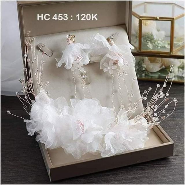 Hoa von kết hạt pha lê kèm hoa tai siêu xinhGiá chỉ 120k thôi ạ Ship toàn quốc nhận hàng thanh toán