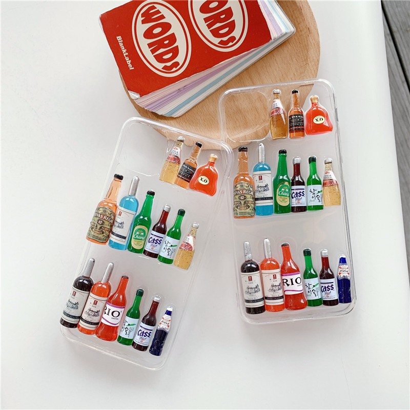 Bộ sưu tập chai cồn Vỏ điện thoại 3D cho iPhone 15 14 13 12 11 Pro Max 15plus 14plus XSMAX XR X 7 8 Plus Mềm TPU Rượu Gấu guzzle rượu chai Clear Cover