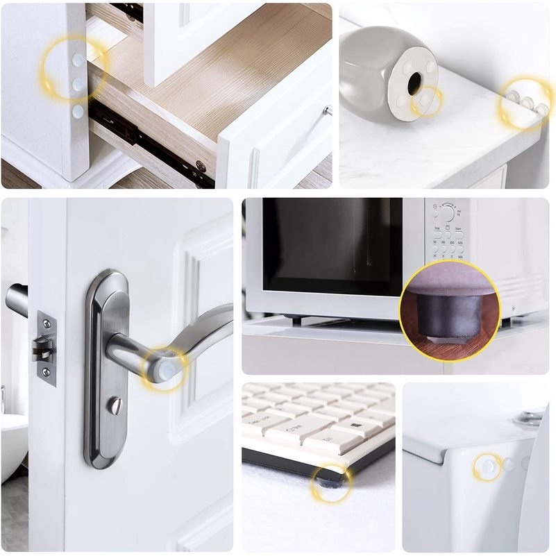 Set 50 Miếng Đệm Silicon Trong Suốt Dán Chặn Cửa Chống Va Chạm Tự Dính