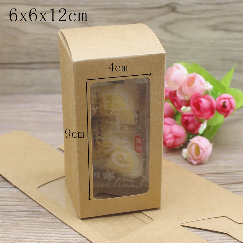 Set 10 Hộp Giấy Kraft 6cm/7cm/8cm/9cm Dùng Để Gói Quà / Bảo Quản Bánh Kẹo / Đồ Dùng