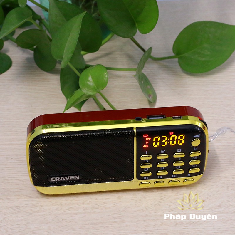 ĐÀI CRAVEN CR 836S Nghe thẻ nhớ USB FM, MP3 Đèn pin, Máy nghe pháp, Máy học tiếng anh Bảo hành 6 tháng