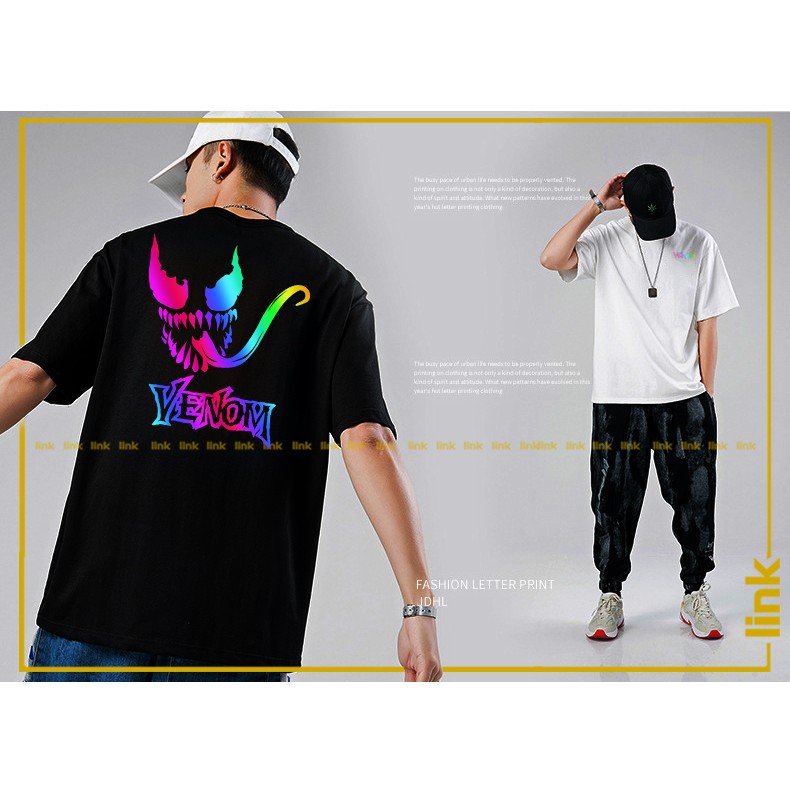 Áo thun tay lỡ in VENOM siêu phẩm phản quang đa sắc unisex