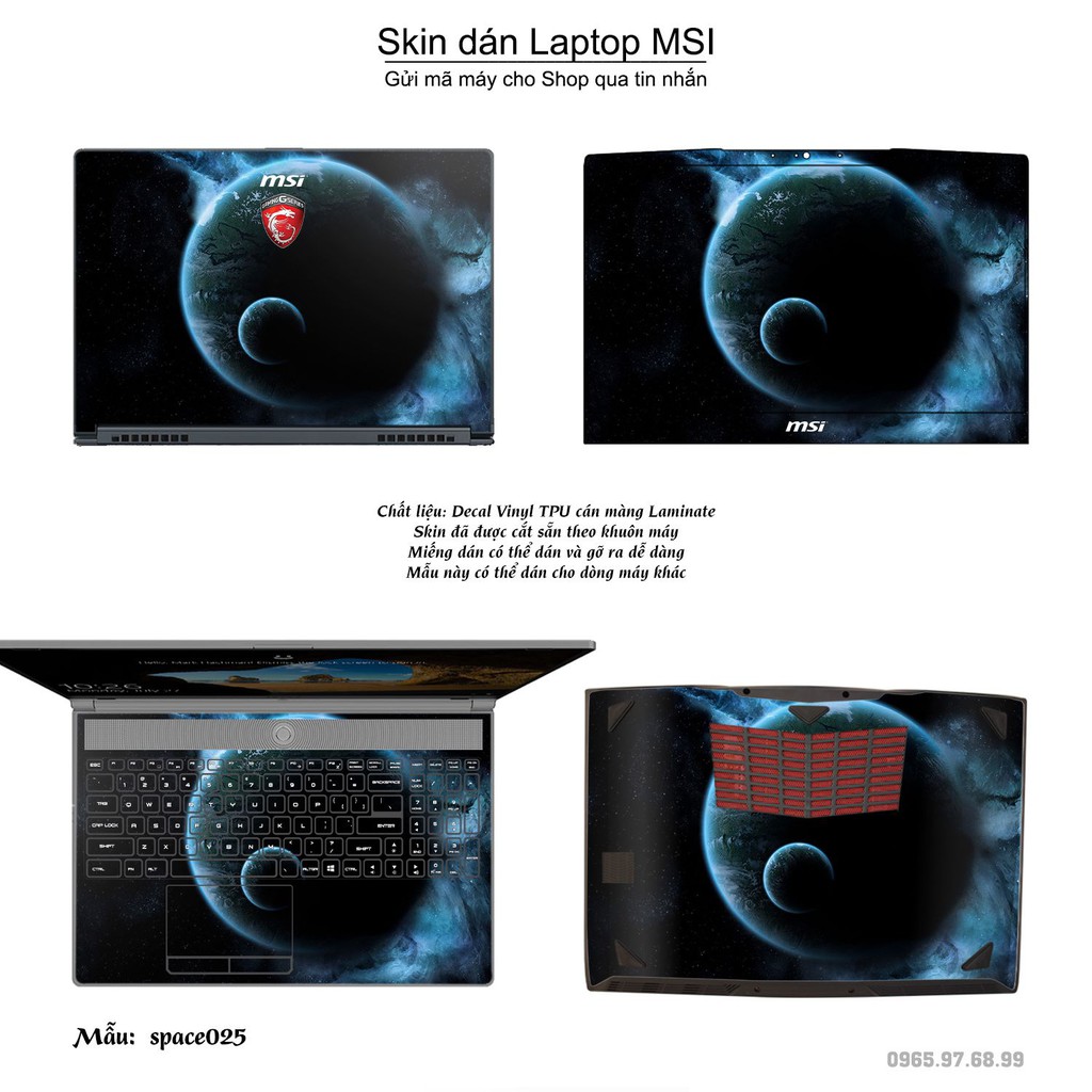 Skin dán Laptop MSI in hình không gian _nhiều mẫu 5 (inbox mã máy cho Shop)