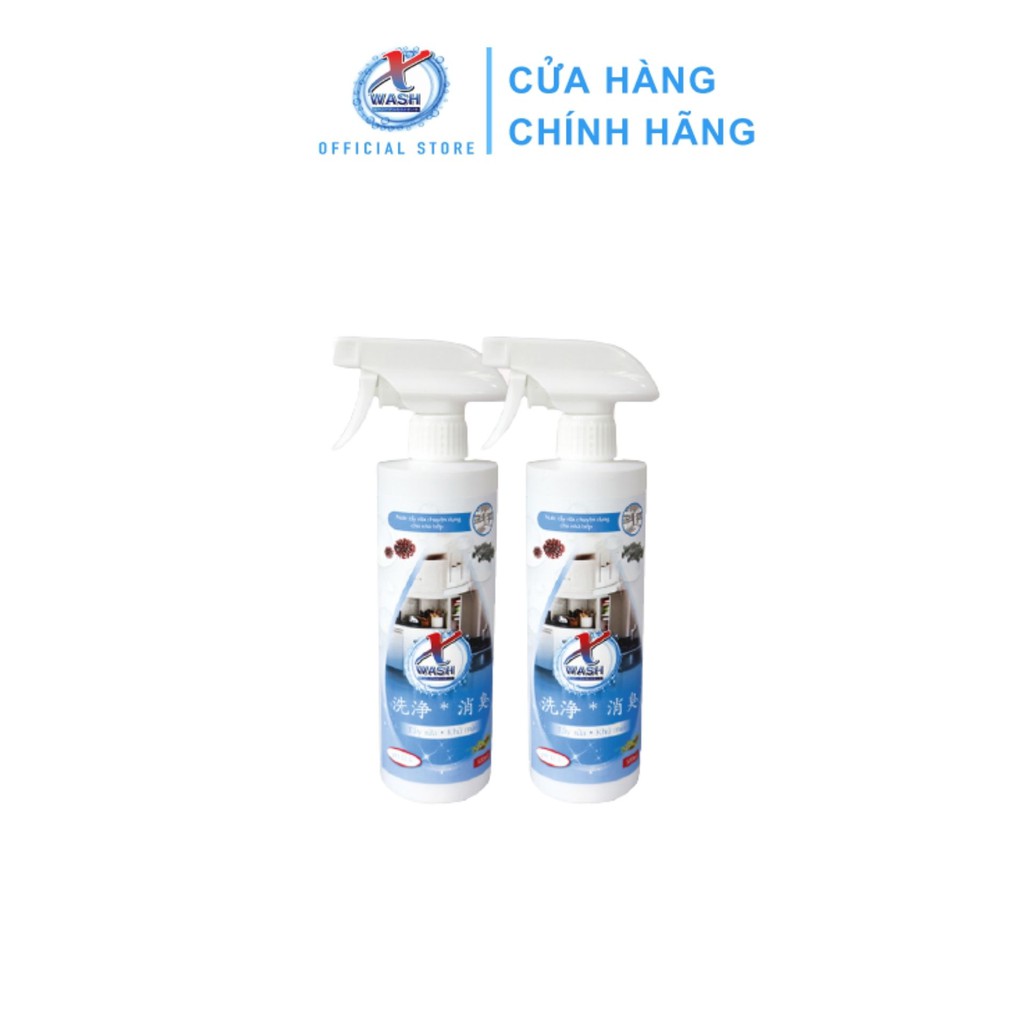 XWASH COMBO: 2 CHAI 500ml FREESHIP- XỊT VỆ SINH NHÀ BẾP HẰNG NGÀY,  TẨY RỬA KHÔNG HÓA CHẤT