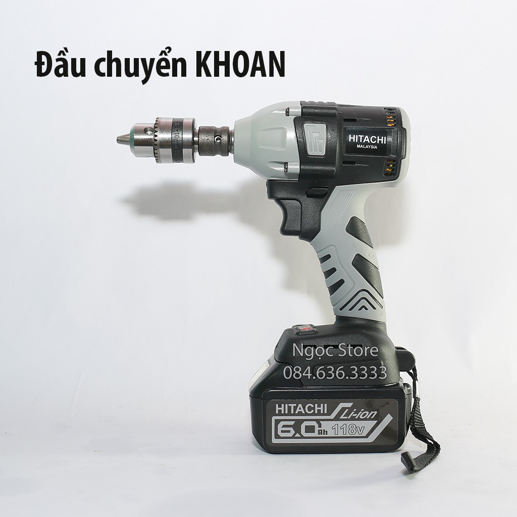 [Bảo Hành 12 Tháng] Máy Siết Bulong HITACHI 118V Không Chổi Than - Mã HAION giảm 20k