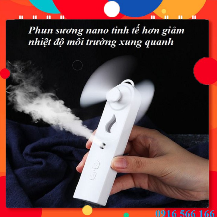 Quạt mini tích điện - Quạt mini phun sương cầm tay pin sạc tiện lợi nhỏ gọn phù hợp đi du lịch