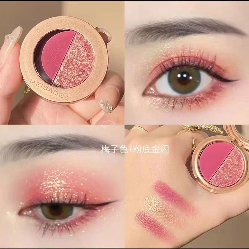 Bảng phấn mắt hai màu trang điểm lấp lánh thời trang cho sinh viên phấn mắt trang điểm