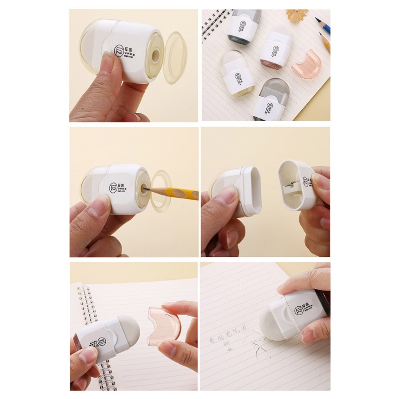 Đồ Gọt Bút Chì Màu Trắng Trong Suốt 2 Trong 1 Tiện Dụng Cho Học Sinh