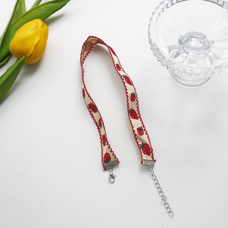 Vòng Cổ choker Họa Tiết Dâu Tây Đỏ Dễ Thương Thời Trang Xuân Hè Phong Cách Nhật Hàn Cho Nữ