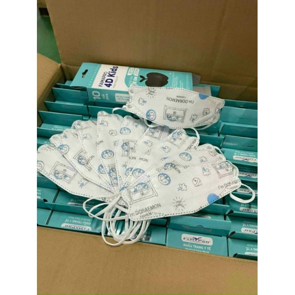 [Hỏa Tốc Q10] Khẩu trang y tế trẻ em Famapro 4D Kids hình thú siêu dễ thương (10 cái/hộp)