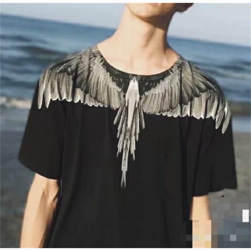 Áo Thun Cotton Ngắn Tay In Hình Đôi Cánh Thời Trang Dành Cho Cả Nam Và Nữ