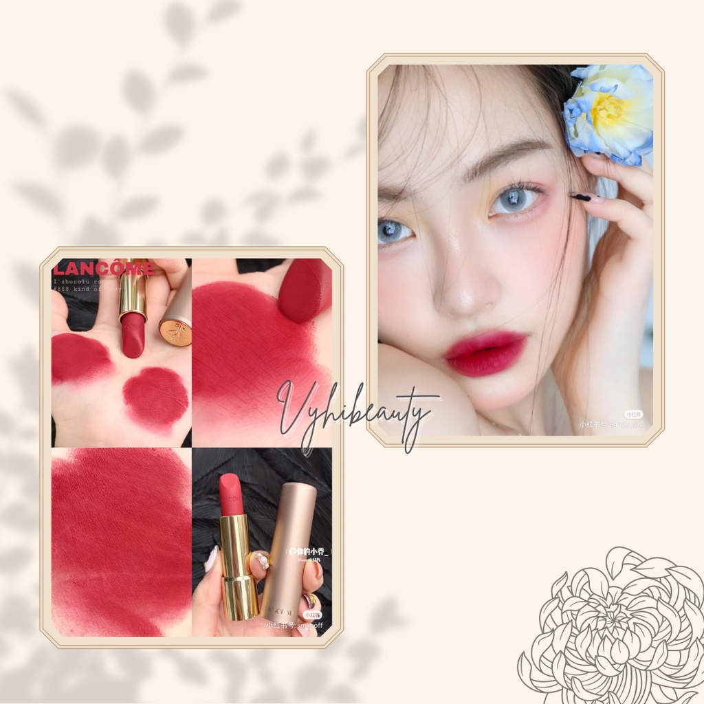 Son Lancome L'absolu Rouge Intimatte vỏ bạc