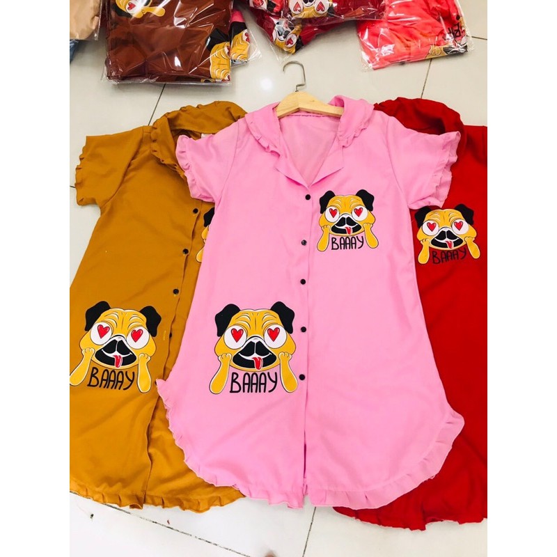 Đầm ngủ sơmi hình gấu 💕 Freeship 💕 | BigBuy360 - bigbuy360.vn