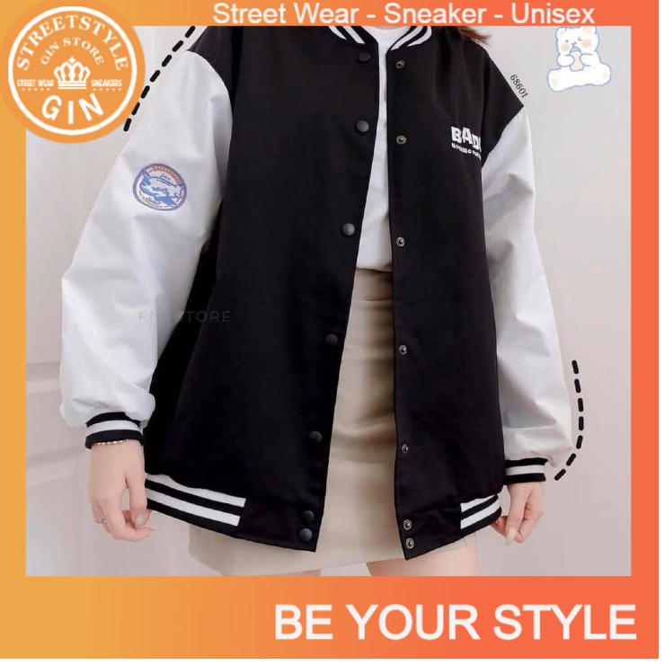 ÁO KHOÁC JACKET BOMBER  BADGE UNISEX - GIN STORE