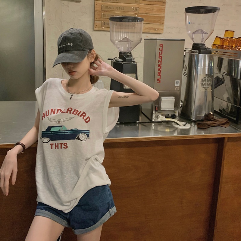 Áo Thun Nữ Không Tay In Chữ Thời Trang