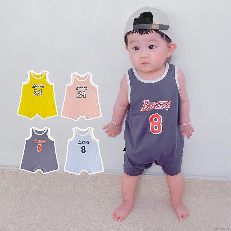 Bộ Áo Liền Quần Sát Nách Phong Cách Bóng Rổ Hàn Quốc Cho Bé