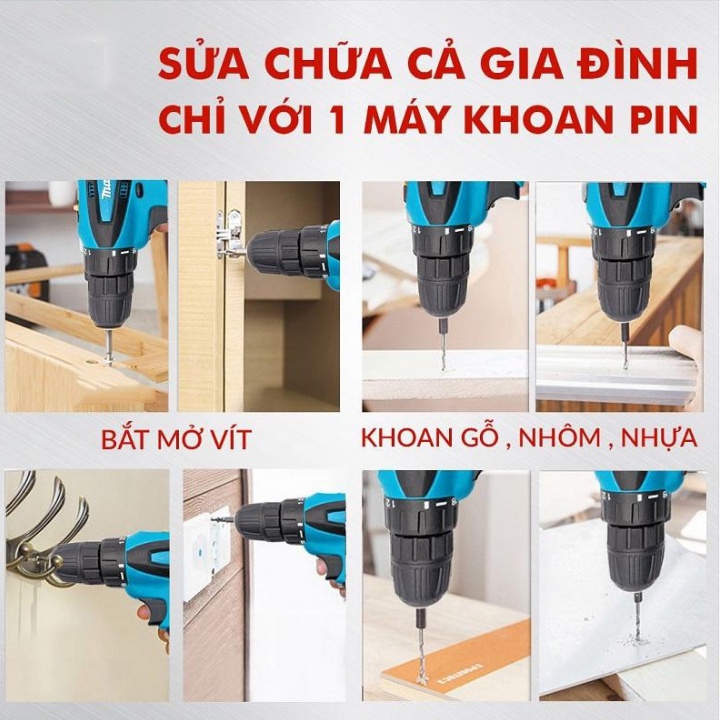 MÁY KHOAN - MÁY BẮT MAKITA DF330DWE 12V - 2 PIN - TẶNG 2 MŨI BẮT VÍT - SẠC CỐC CAO CẤP