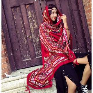 Khăn choàng đi biển boho hoạ tiết thổ cẩm