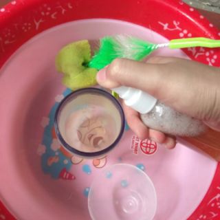 Bình xịt enzym bồ hòn 100ml , cọ bình ti cho bé(tặng kèm bồ kết)