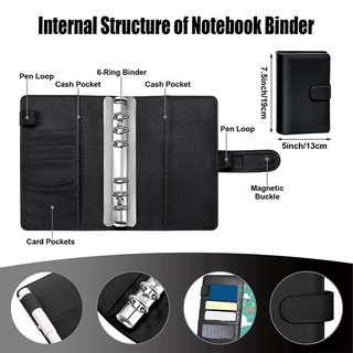 Notebook Binder Budget Planner,with Binder Pockets,(Black)