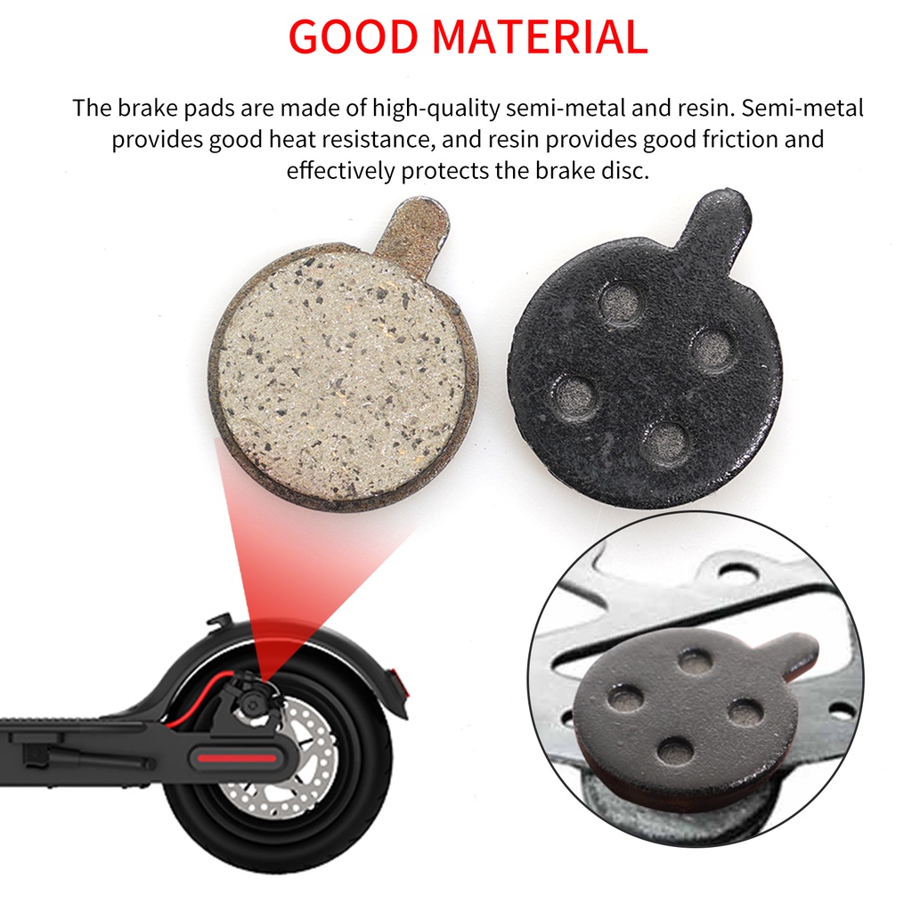 [double]Compatible for Xiaomi M365 Scooter Brake Pad Disc Brake Wearable Compatible for Mijia 1s Modified Parts Pro