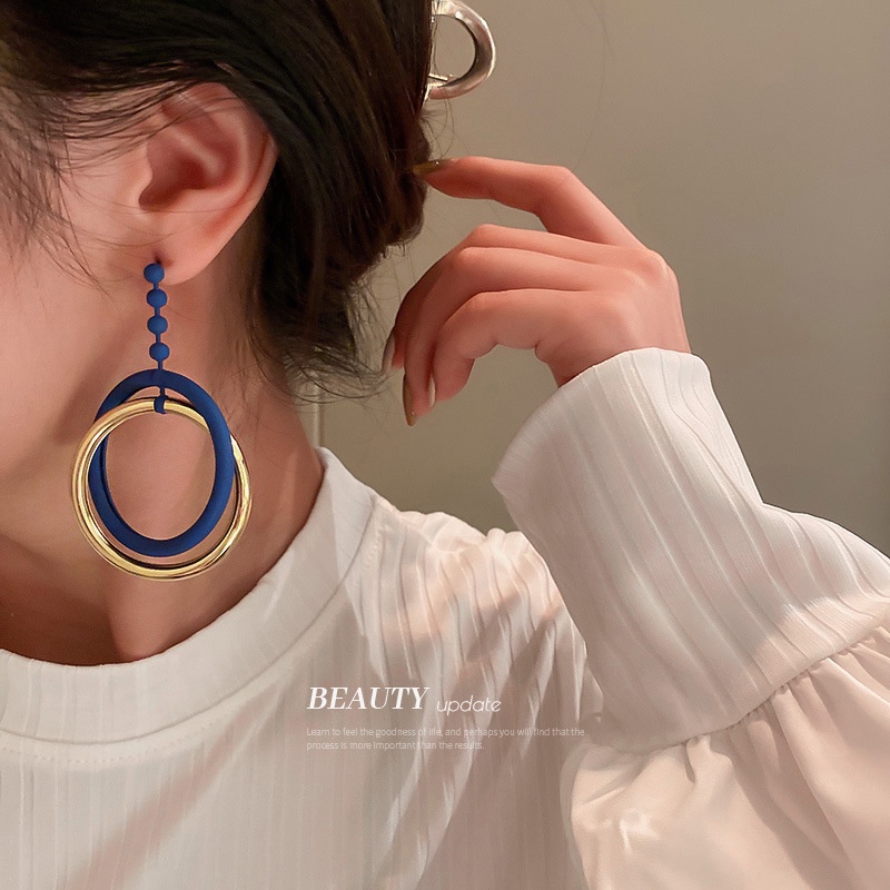 Bông tai tròn mạ bạc 925 thiết kế thời trang