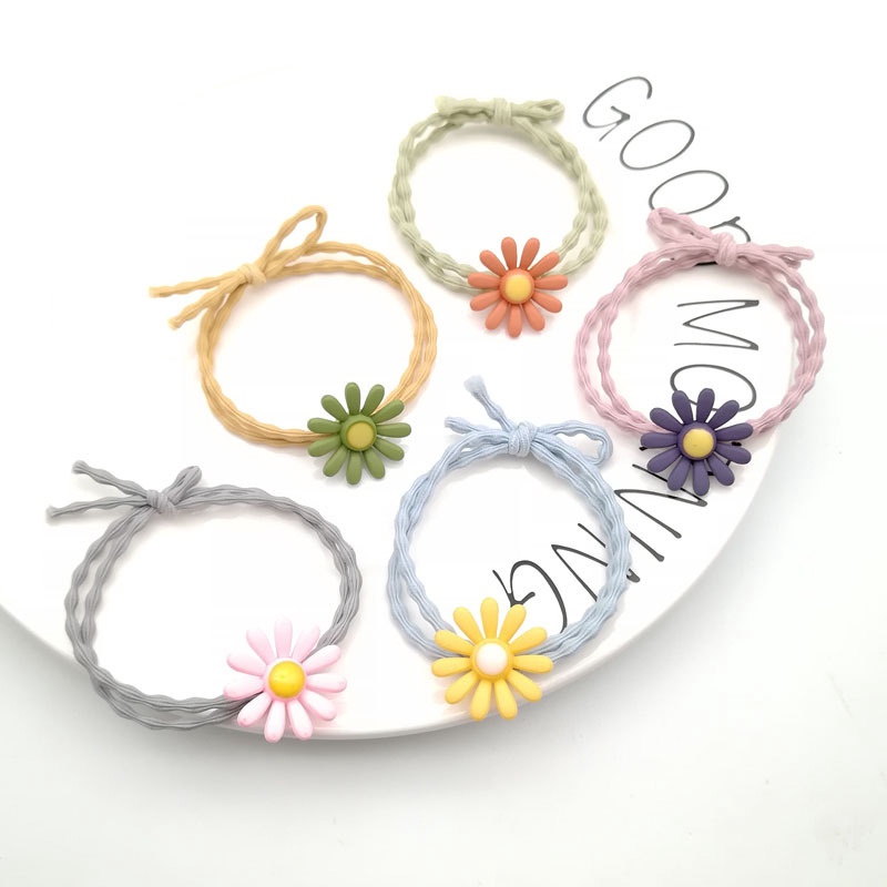 Thun cột tóc hoa cúc nhiều màu, dây thun buộc tóc nữ Hàn Quốc Thun cột tóc Handmade Buta