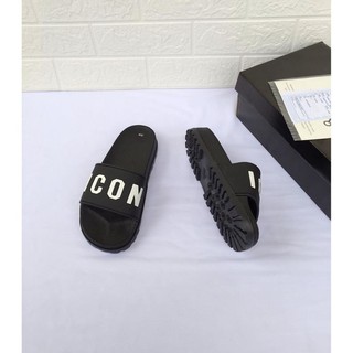 HOT- [ Ảnh thật + VIDEO ] Dép lê nam quai ngang chữ nổi , dép ICON - VIP