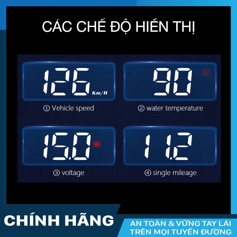 BỘ HIỂN THỊ TỐC ĐỘ HUD A100s Plus dành cho xe hơi New 2023