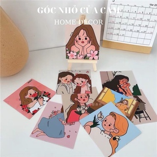 CARD CÔ GÁI MỘNG MƠ TRANG TRÍ (SET 9 MIẾNG)