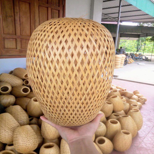 Đèn Lồng Mây Tre 2 Lớp - Đèn Tre Trang Trí