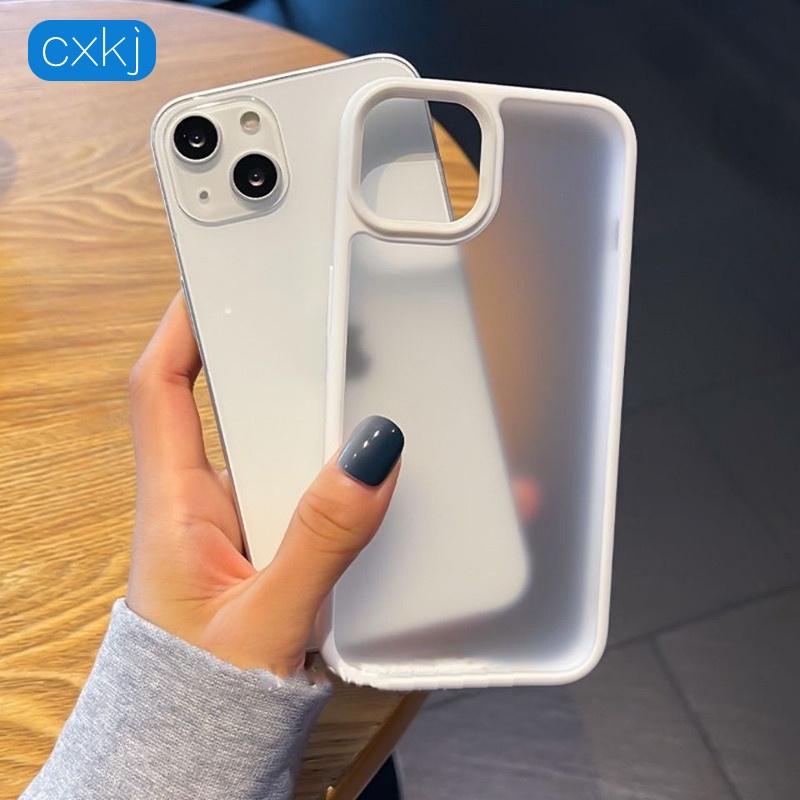 Ốp Điện Thoại gel Silica Trong Suốt Nhám Bảo Vệ Ống Kính Cho iPhone 14 13 12 11 Pro Max XS Max XR X 7 + 8 Plus