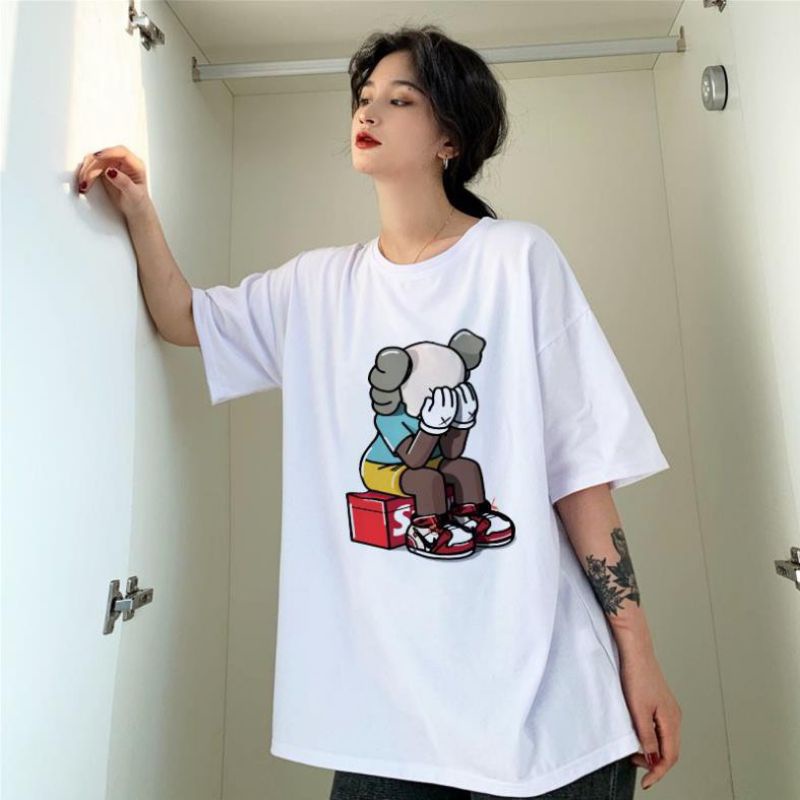 ⚡Áo thun tay lỡ nam nữ unisex Cô gái che mặt⚡Phông form rộng chất cotton đẹp