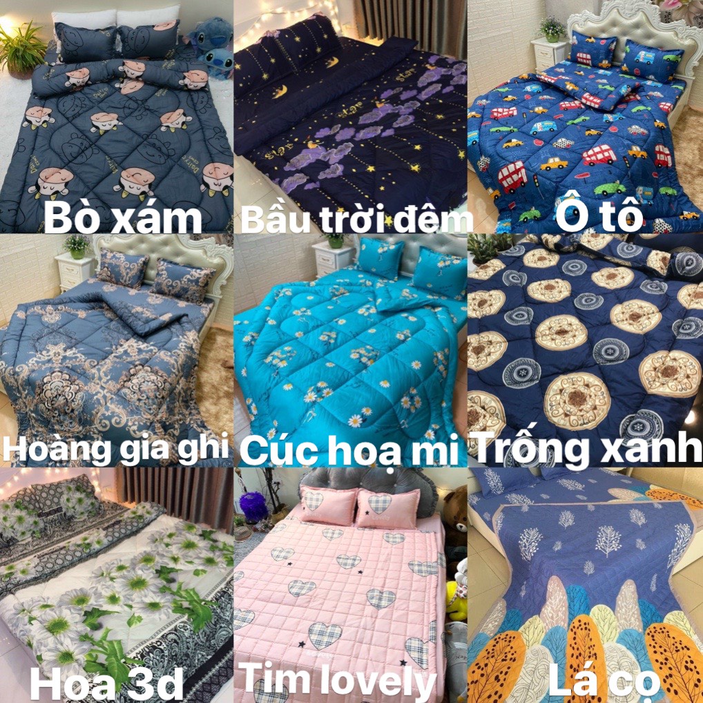 BỘ GA CHUN kèm 2 vỏ gối nằm ( ga gối Poly) nhận mọi size đặt nhỡ cỡ theo yêu cầu / đệm dày theo y/cầu 15/20/25/30/40cm