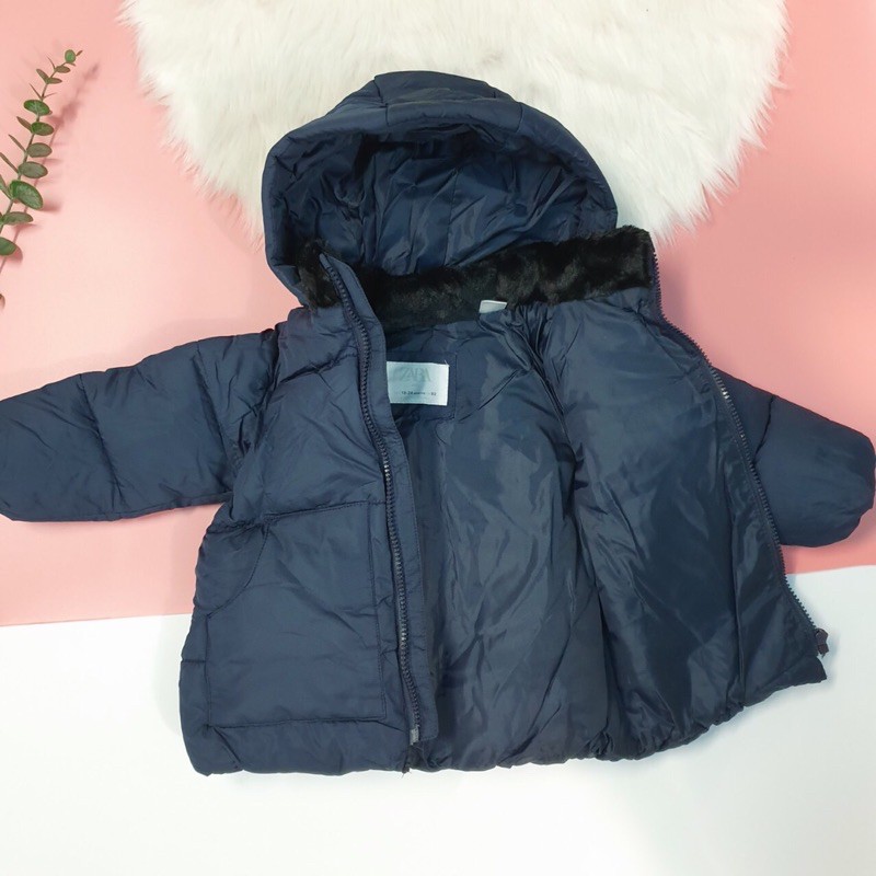 Áo khoác phao zara dư xịn bé trai xanh than