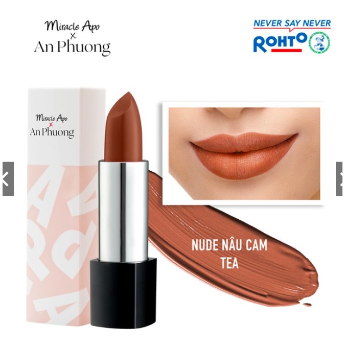 NEW 100% Son thỏi lì/satin Miracle Apo x An Phương Chloe Nguyễn Holiday Collection Lipstick 4g