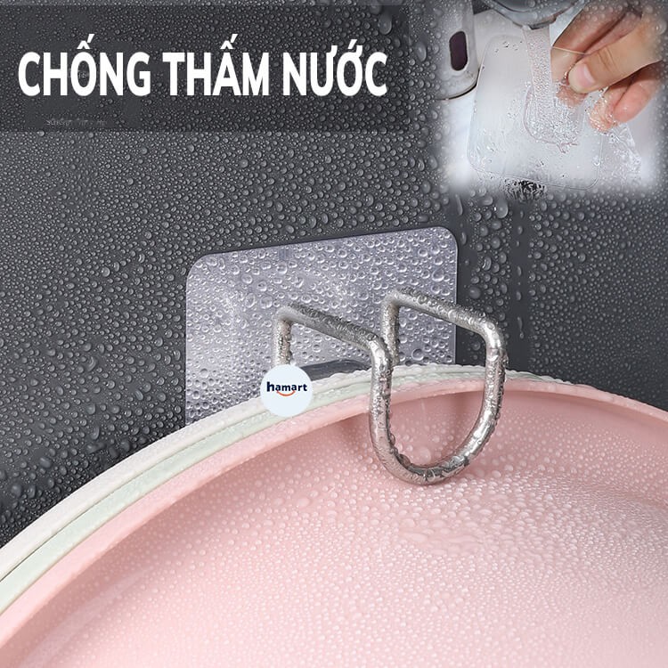 Móc Treo Chậu Thau INOX Dán Tường Giá Treo Chậu Móc Treo Đồ Tiện Lợi 7x7 [2 LOẠI MIẾNG DÁN]