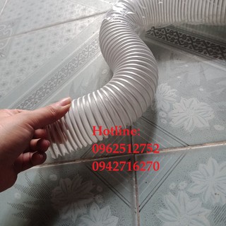 Ống hút bụi co giãn phi 60 ống nhựa mềm lõi thép hút bụi khí, gió lò xo phi 60 10m