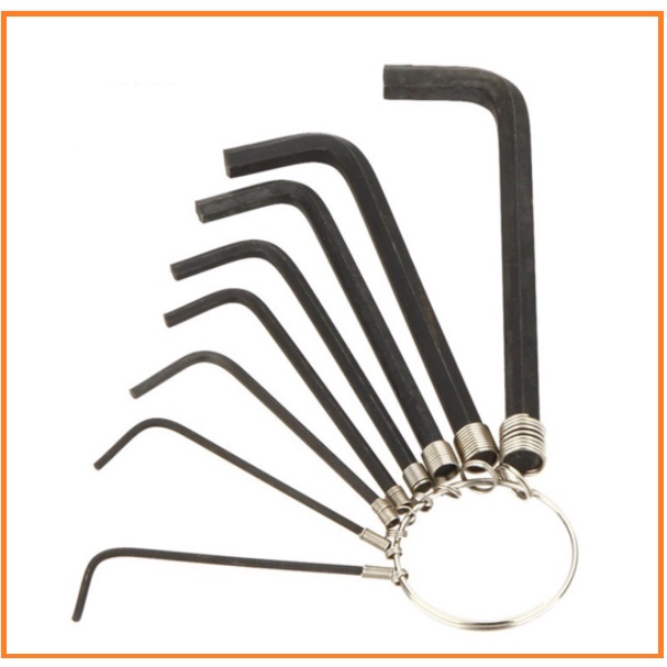 Bộ Lục Giác Mini 8 Cây Bỏ Túi Đa Năng - Sửa Điện Tử, Điện Thoại, Đồng Hồ, Xe Đạp-Hàng thép đen loại tốt